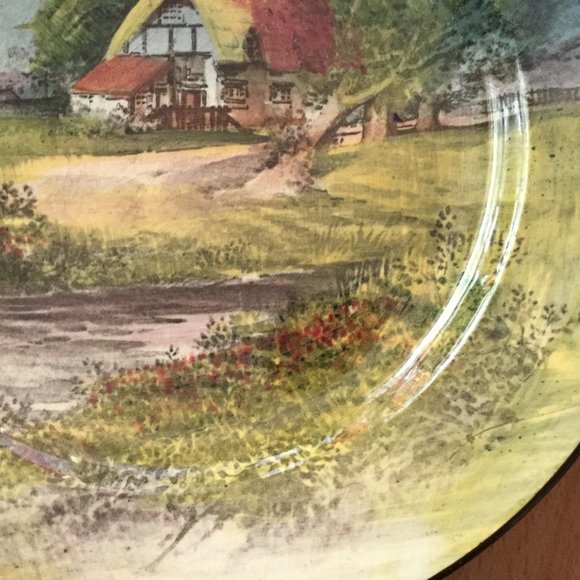 Vintage Royal Doulton made in England plate cottage country scene landscape 9.5" - Picture 5 of 7
